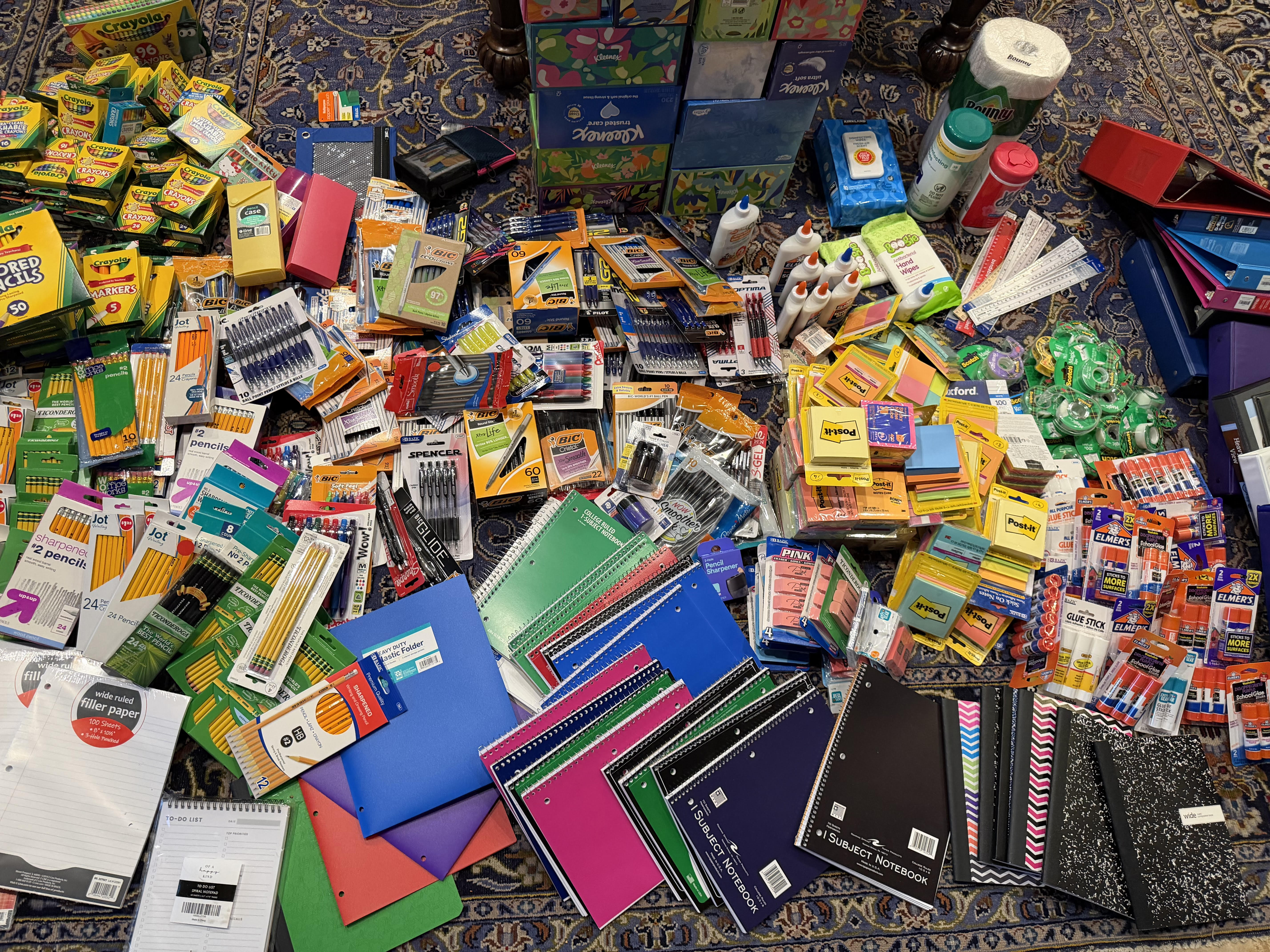 School supplies donated through the Live Studius item drive